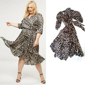 Lane Bryant High-Low Faux-Wrap Fit & Flare Dress